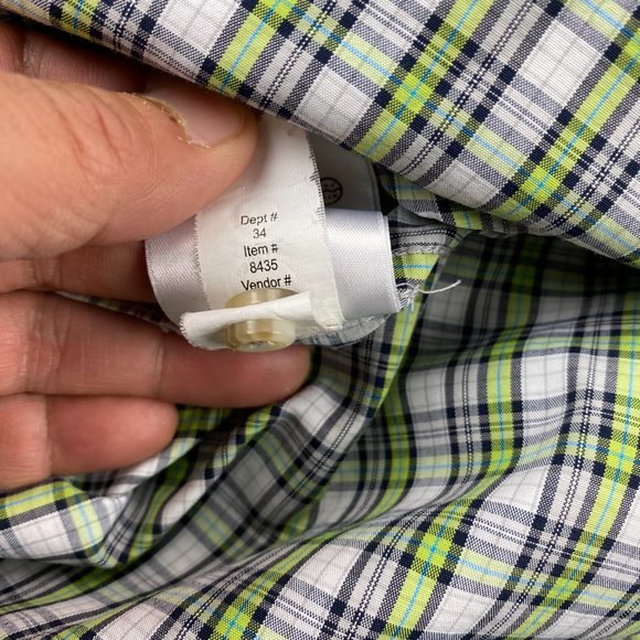 Eddie Bauer Shirt Men Large L Green White Checkered Button Down Casual Outdoors - Picture 10 of 13